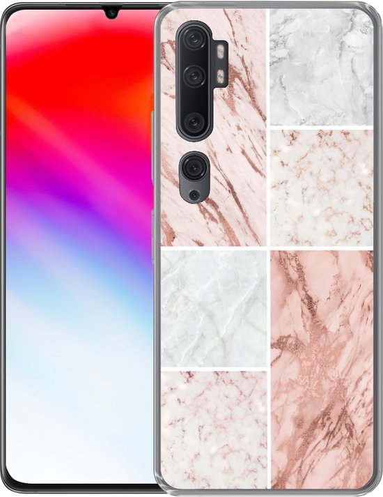 Xiaomi Mi Note 10 Pro - Marbre - Wit - Rosé - Coque de téléphone en Siliconen