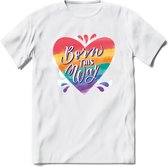Born This Way | Pride T-Shirt | Grappig LHBTIQ+ / LGBTQ / Gay / Homo / Lesbi Cadeau Shirt | Dames - Heren - Unisex | Tshirt Kleding Kado | - Wit - 3XL