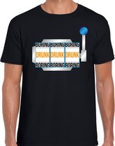 Fruitmachine boring/drunk / gokmachine saai/dronken fun t-shirt - zwart - heren - Feest outfit / kleding / shirt S