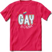 Gay | Pride T-Shirt | Grappig LHBTIQ+ / LGBTQ / Gay / Homo / Lesbi Cadeau Shirt | Dames - Heren - Unisex | Tshirt Kleding Kado | - Roze - XL