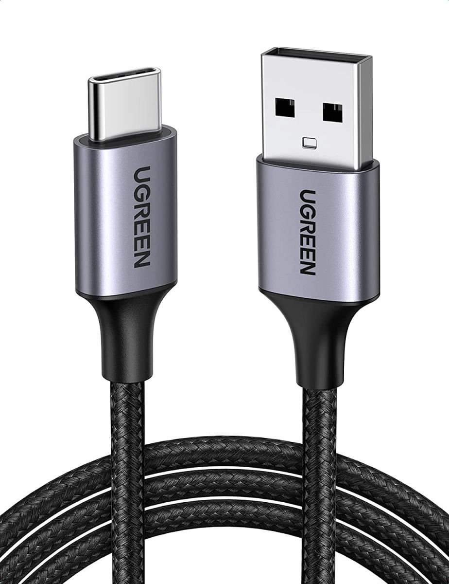 UGREEN Gevlochten USB-A naar USB-C Kabel 3A Fast Charge 2 Meter Zwart