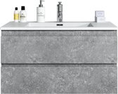 Badplaats Badkamermeubel Set Angela 90cm - Grijs - Badmeubel met Wastafel