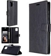 LuxeBass Hoesje geschikt voor Oppo Reno 4 5G - Bookcase Zwart - portemonnee hoesje - telefoonhoes - gsm hoes - telefoonhoesjes