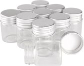 Potjes - Potjes Met Deksel - 24 Stuks - Mini Glazen Potjes - Decoratieve Potjes - Geschenken - Creativiteit - Goed Voor Kruiden - Knutselen - transparant - Glas