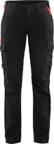 Blaklader Dames industrie werkbroek stretch 7144-1832 - Zwart/Rood - C42