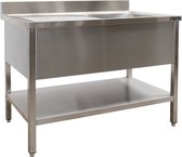 Saro Spoeltafel Met 1 Wasbak - Rechts - 600 Mm Diepte - 1000 Mm 600-2505R - Horeca & Professioneel