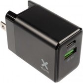 Xtorm 18W Fast Charge Adapter 2 Poort Lader Snellader Oplader 2 Poorten  – Geschikt voor Apple iPhone en iPad Zwart - XA020