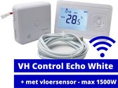 VH Control Echo - Wifi - Wit - Draadloze programmeerbare thermostaat - RLS Opbouw ontvanger met vloersensor max 1500W