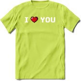 I Love You - Valentijn T-Shirt | Grappig Valentijnsdag Cadeautje voor Hem en Haar | Dames - Heren - Unisex | Kleding Cadeau | - Groen - M