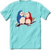 Lovebirds - Valentijn T-Shirt | Grappig Valentijnsdag Cadeautje voor Hem en Haar | Dames - Heren - Unisex | Kleding Cadeau | - Licht Blauw - XL