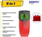 8 in 1 vochtmeter muur en hout - leidingdetector - multidetector -  Leidingzoeker