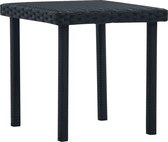 Decoways - Tuintheetafel 40x40x40 cm poly rattan zwart