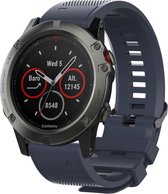 Shop4 - Bandje geschikt voor Garmin Fenix 7 (ook Pro, Solar en Sapphire) - Siliconen Donker Blauw