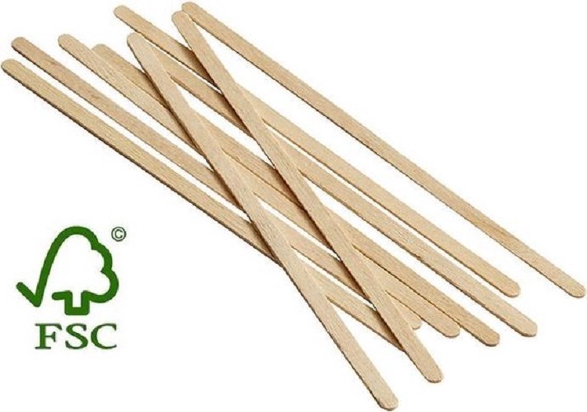 Houten Roerstaafjes 140mm - dispencer 1000St. FSC
