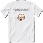 Abraham onze klusser T-Shirt | Grappig Abraham 50 Jaar Verjaardag Kleding Cadeau | Dames – Heren - Wit - S