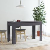 Decoways - Eettafel 120x60x76 cm spaanplaat hoogglans grijs