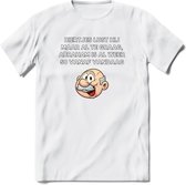 Biertjes lust hij maar al te graag T-Shirt | Grappig Abraham 50 Jaar Verjaardag Kleding Cadeau | Dames – Heren - Wit - S