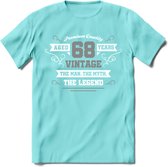 68 Jaar Legend T-Shirt | Zilver - Wit | Grappig Verjaardag en Feest Cadeau | Dames - Heren - Unisex | Kleding Kado | - Licht Blauw - XXL