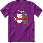 Sweet Time - Valentijn T-Shirt | Grappig Valentijnsdag Cadeautje voor Hem en Haar | Dames - Heren - Unisex | Kleding Cadeau | - Paars - M