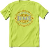 1972 The One And Only T-Shirt | Goud - Zilver | Grappig Verjaardag  En  Feest Cadeau | Dames - Heren | - Groen - S