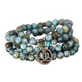 Marama - bracelet wrap Turquoise Lotus - mixte - bracelet Mala - 94 cm -