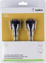 Belkin - DVI-kabel - dubbele verbinding - DVI-D (M) naar DVI-D (M) - 3 m - gevormd, duimschroeven