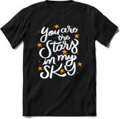 You Are The Stars In My Sky - Valentijn T-Shirt | Grappig Valentijnsdag Cadeautje voor Hem en Haar | Dames - Heren - Unisex | Kleding Cadeau | - Zwart - XXL
