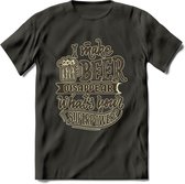 I Make Beer Disappear T-Shirt | Bier Kleding | Feest | Drank | Grappig Verjaardag Cadeau | - Donker Grijs - L