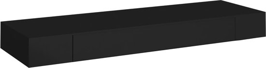 vidaXL Wandschap met lade 40x23,5x10 cm MDF zwart