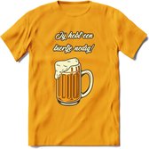 Ik Heb Een Biertje Nodig T-Shirt | Bier Kleding | Feest | Drank | Grappig Verjaardag Cadeau | - Geel - L