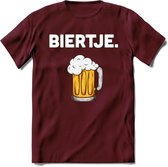 Biertje T-Shirt | Bier Kleding | Feest | Drank | Grappig Verjaardag Cadeau | - Burgundy - M