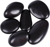 Decoratie/hobby stenen/kiezelstenen zwart 700 gram - 3 a 5 cm
