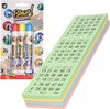 Afbeelding van het spelletje 100x Bingokaarten nummers 1-75 inclusief 3x bingostiften blauw/geel/rood