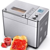 CalmDo Broodbakmachine - Veelzijdig - Broodmachine - Deegmachine - Keukenrobot - Broodmix - Brood - Broodbakvorm - 600 W - Zilver