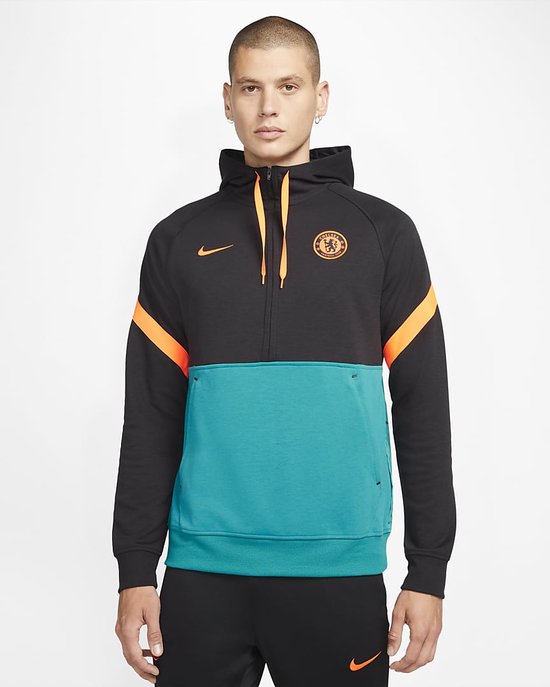Huidige Garderobe leeg Nike Chelsea - Travel Fleece Top - Zwart Oranje Groen - Maat S | bol.com