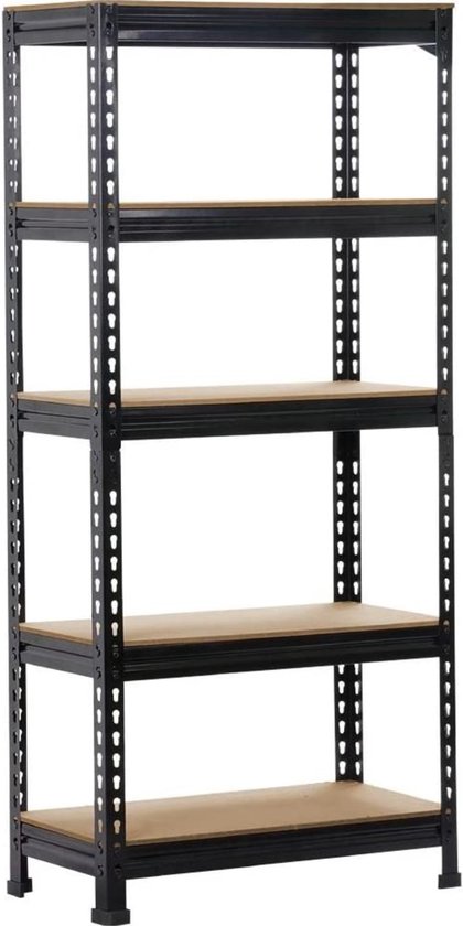Yaheetech Opbergrek, 150 x 70 x 30 cm, voor zware lasten, 5 planken, metalen rek, reksysteem, werkplaatsrek, garagerek, max. belastbaar tot 750 kg