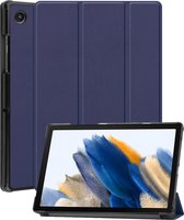 Hoes Geschikt voor Samsung Galaxy Tab A8 Hoes Book Case Hoesje Trifold Cover - Hoesje Geschikt voor Samsung Tab A8 Hoesje Bookcase - Donkerblauw