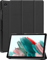 Hoes Geschikt voor Samsung Galaxy Tab A8 Hoes Tri-fold Tablet Hoesje Case - Hoesje Geschikt voor Samsung Tab A8 Hoesje Hardcover Bookcase - Zwart
