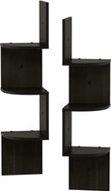 laptoptafel 3 etages wandhouder floating hoek radiaal rek (set van 2), espresso Radiaal. 3-Tier bruin