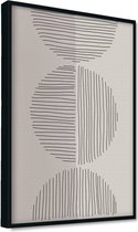 Akoestische panelen - Geluidsisolatie - Akoestische wandpanelen - Akoestisch schilderij AcousticPro® - paneel met grafisch element - Design 14 - basic - 60x90 - zwart- Wanddecorati