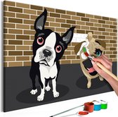 Doe-het-zelf op canvas schilderen - Cute Dogs.
