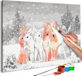 Doe-het-zelf op canvas schilderen - Winter Bunnies.