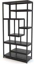 Boekenkast 180X40X90 cm Zwart mangohout en metaal
