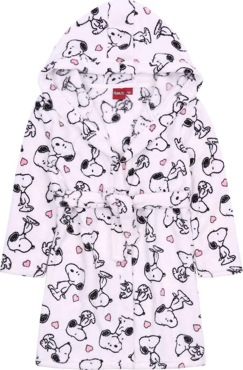 Witte kinderbadjas met capuchon Snoopy Peanuts / 5-6 jaar 116 cm