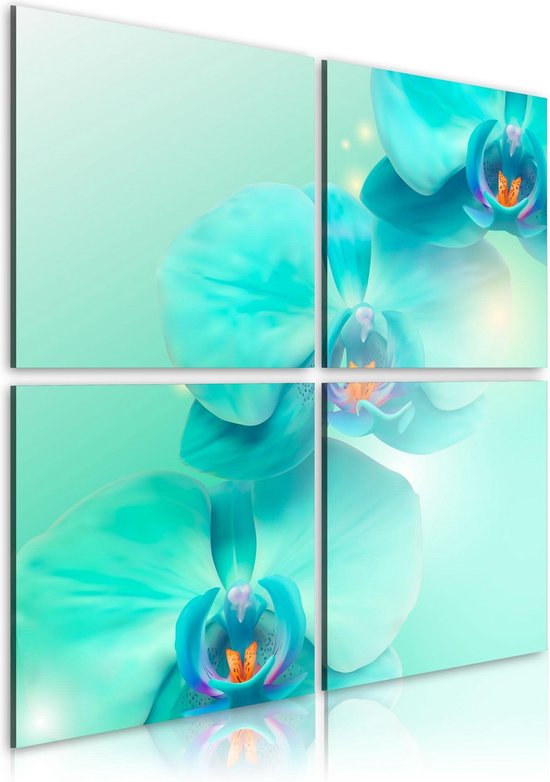 Schilderij - Hemelsblauwe orchideeën