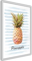 Pineapple on Striped Background.
