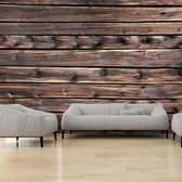 Fotobehangkoning - Behang - Vliesbehang - Fotobehang Houten Planken - 150 x 105 cm