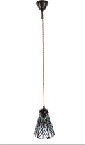 LumiLamp Hanglamp Tiffany Ø 15*115 cm E14/max 1*40W Transparant Glas, Metaal Rond Hanglamp Eettafel Hanglampen Eetkamer