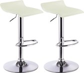 FURNIBELLA -  design draaistoel kruk barstoel lounge bar kruk 2X crèmewit BH11cm