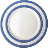 Cornishware Cornishblue - dinerbord ⌀28cm - blauw wit gestreept bord - aardewerk - vaatwasserbestendig